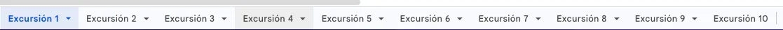 Hojas de excursiones del excel