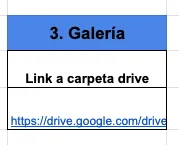 Campo de galería con link a la carpeta de fotos